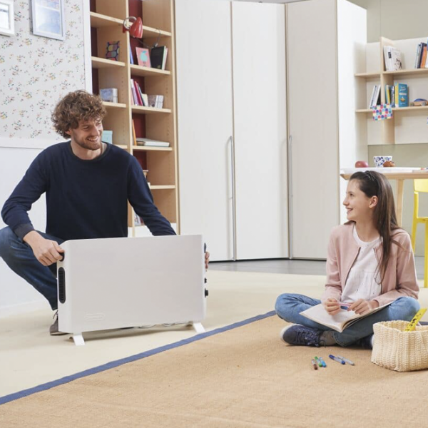 Convector DeLonghi HSX 2320 White 20 m², 2000 W, Mecanic, Pe podea photo 5