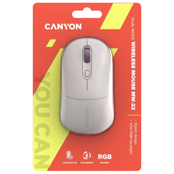 Мышь Canyon MW-22 Бежевый Беспроводные, 1600 dpi photo 6