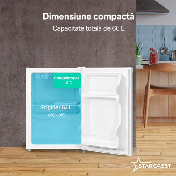 Frigider Starcrest SF-660WHT White 62l / No Frost, 4l / Manual, E photo 3