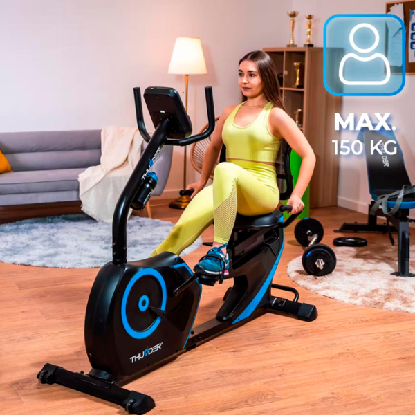 Bicicletă fitness Thunder Opal Black Blue , 150 kg photo 5