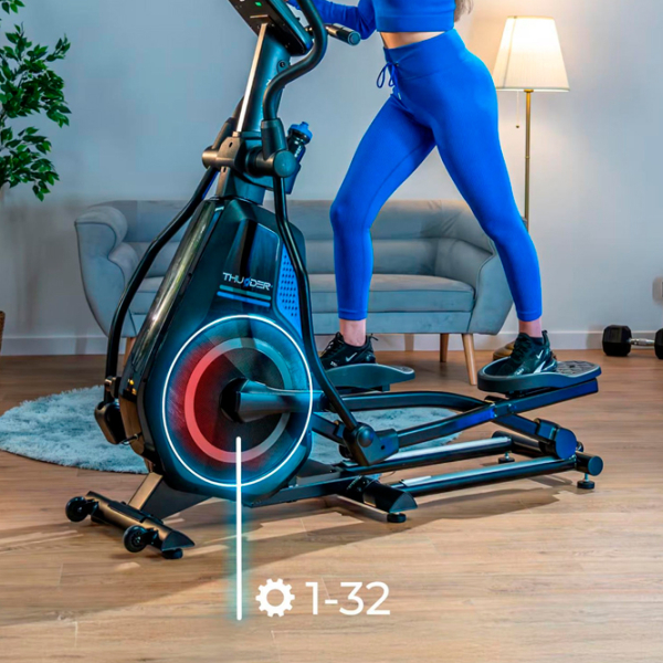 Bicicletă eliptică Thunder RACER-X Black 130 kg photo 10