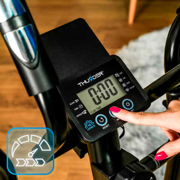 Bicicletă eliptică Thunder Sparky Black 110 kg photo 6