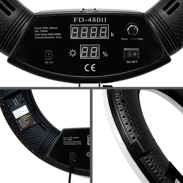 Trepied cu lampă Yidoblo FD-480II 457 mm Black  photo 6