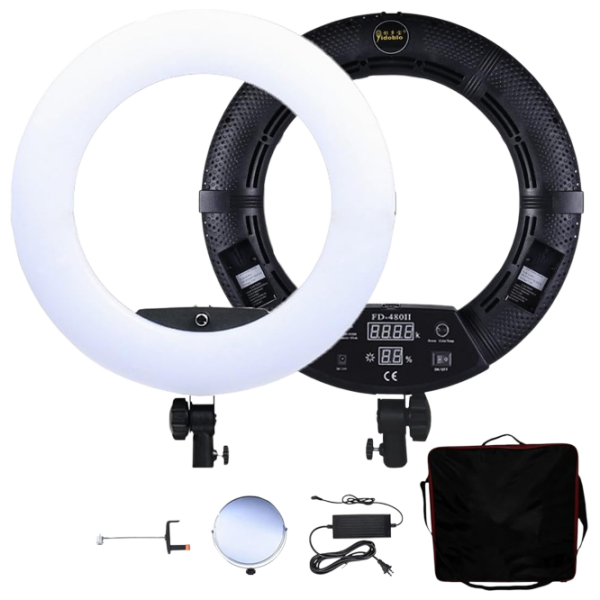 Lampă circulară Yidoblo FD-480II + 2 Battery 457 mm Black  photo 1