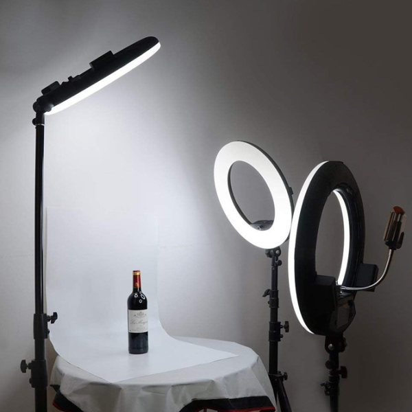 Lampă circulară Yidoblo FD-480II + 2 Battery 457 mm Black  photo 4
