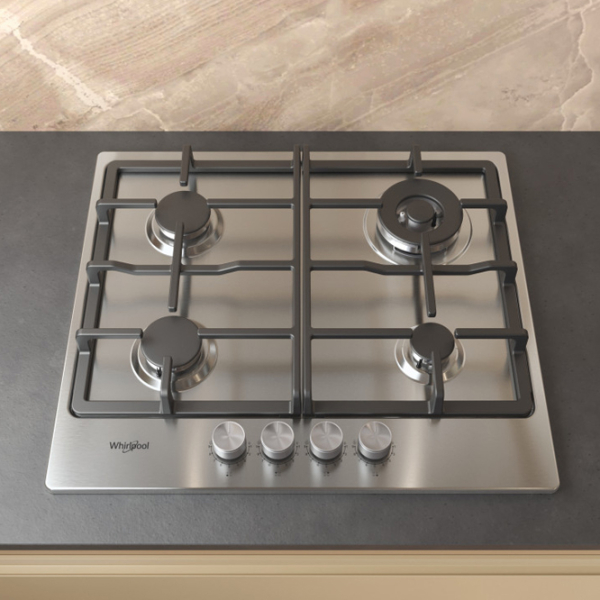 Plită încorporabilă pe gaz Whirlpool TKRL 661 IX Inox Inox, Gratare: Fontă photo 4