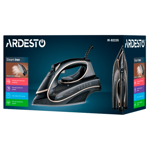 Fier de călcat Ardesto IR-B2235 Black 2400 W, 32 g/min, 0.45 l, Ceramică photo 8