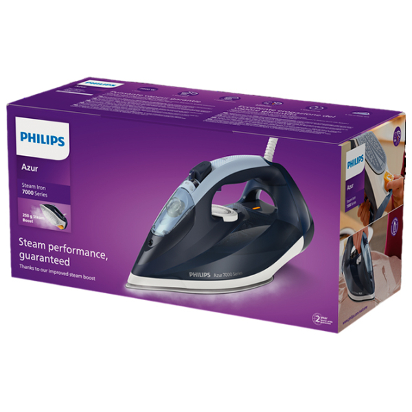 Fier de călcat Philips DST7030/20 Dark Blue 2800 W, 50 g/min, 0.3 l, Oțel inoxidabil photo 5