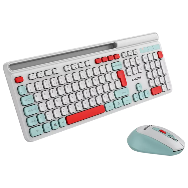 Tastatura & Mouse Canyon HSET-W5 White Gaming, Fără fir photo 4