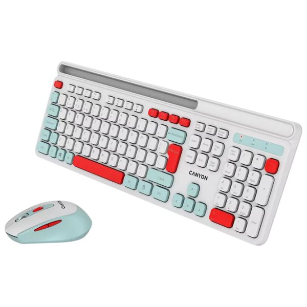 Tastatura & Mouse Canyon HSET-W5 White Gaming, Fără fir photo 5