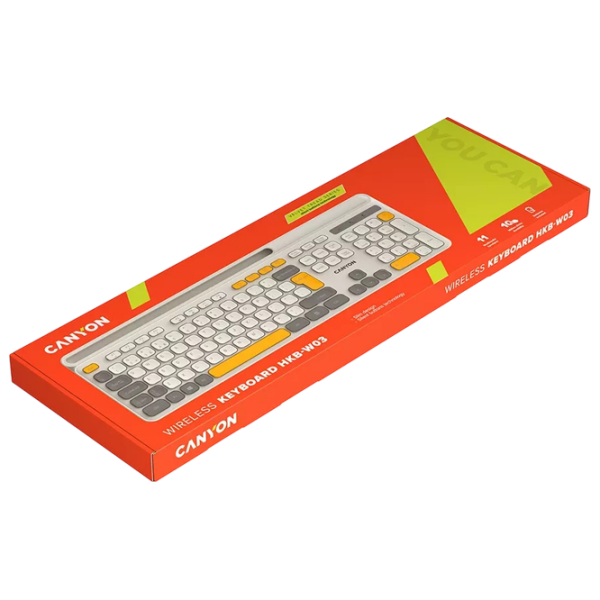 Tastatură Canyon HKB-W03 Beige Gaming, Fără fir photo 7