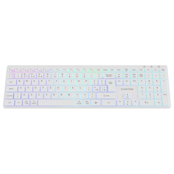 Tastatură Canyon HKB-W11 White Gaming, Fără fir photo 2