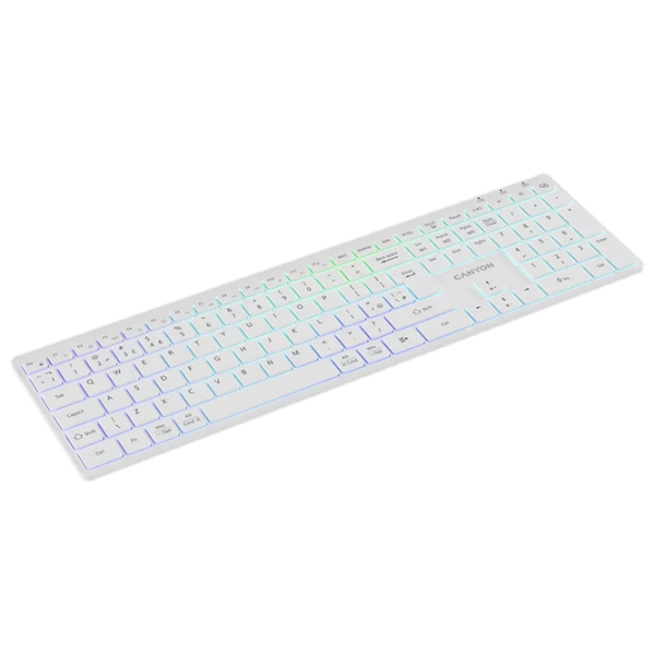 Tastatură Canyon HKB-W11 White Gaming, Fără fir photo 3