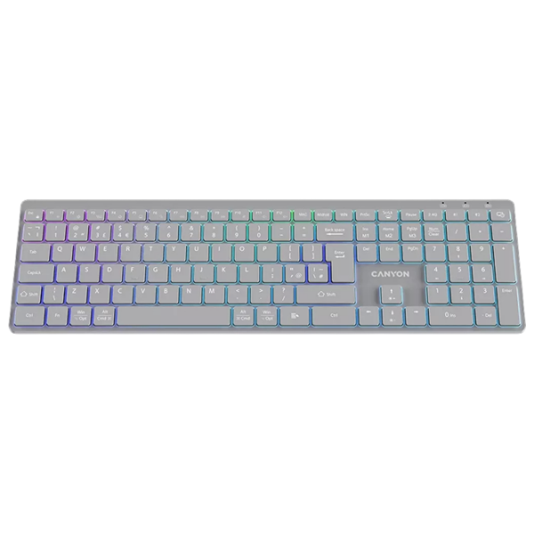 Tastatură Canyon HKB-W11 Gray Gaming, Fără fir photo 2
