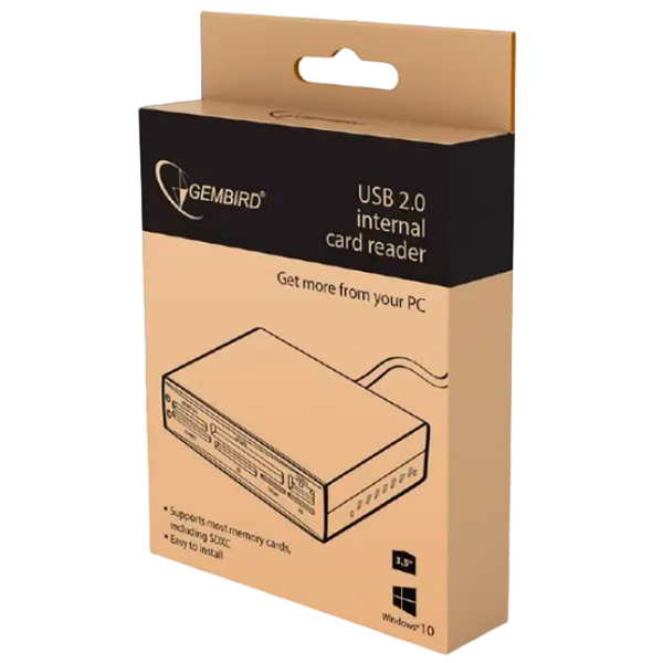 Cititor de carduri Gembird FDI2-ALLIN1-02-B Black USB 2.0 photo 2