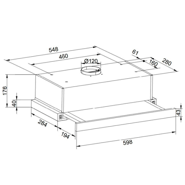 Hotă Backer GLISO 650 White 60 cm, Recirculare, 650 m³/h photo 2