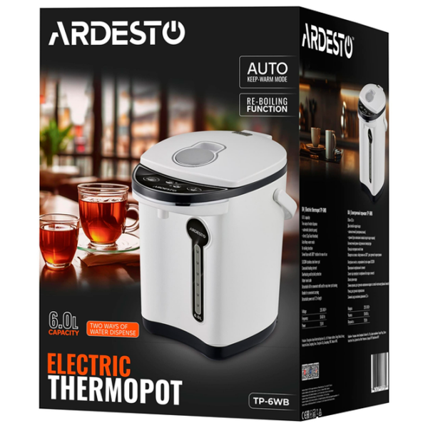 Термопот Ardesto TP-6WB Белый 750 Вт, 5л photo 8