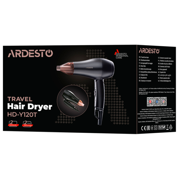 Uscător de păr Ardesto HD-Y120T Black  photo 6