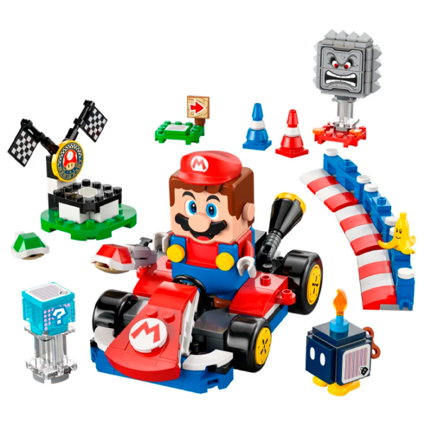 Constructor LEGO Interactive Mario & Standard Kart Red Numărul de piese 278, 7+ photo 3