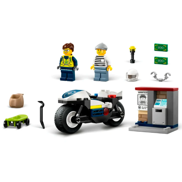 Constructor LEGO Police Motorcycle White Numărul de piese 65, 4+ photo 2