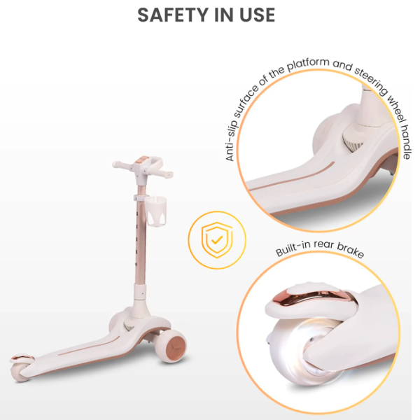 Trotinetă pentru copii cu trei roți Caretero Satura (CT.225900) White 3 ani, 50 kg, Din PU photo 15