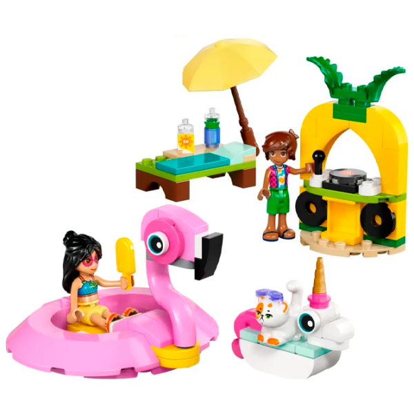 Constructor LEGO Unicorn & Flamingo Pool Party Pink Numărul de piese 99, 5+ photo 3
