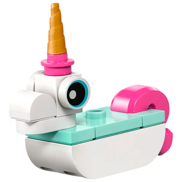 Constructor LEGO Unicorn & Flamingo Pool Party Pink Numărul de piese 99, 5+ photo 5