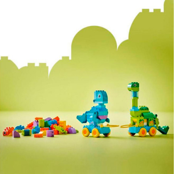 Constructor LEGO Dinosaurs On Wheels Blue Numărul de piese 108, 3+ photo 3