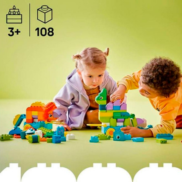 Constructor LEGO Dinosaurs On Wheels Blue Numărul de piese 108, 3+ photo 5