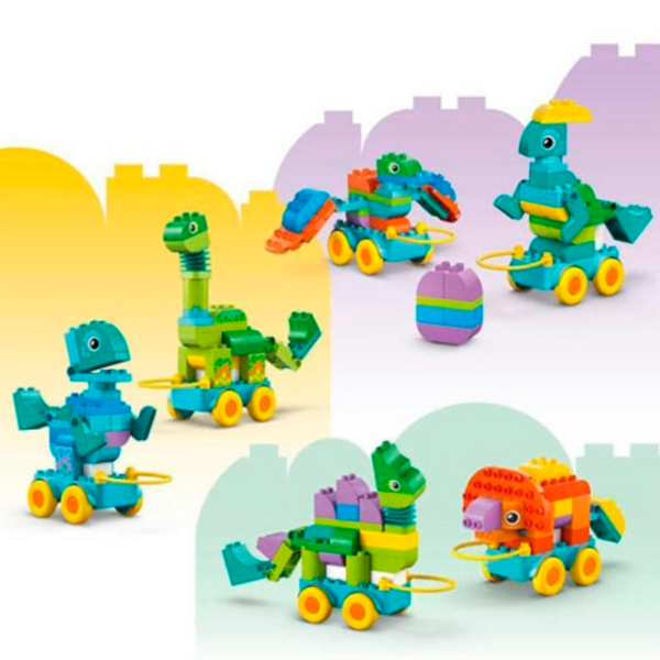 Constructor LEGO Dinosaurs On Wheels Blue Numărul de piese 108, 3+ photo 6