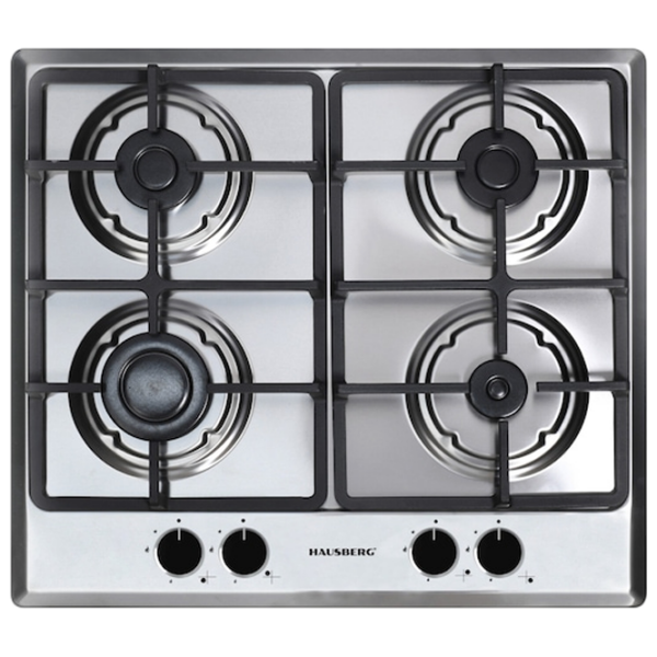 Plită încorporabilă pe gaz HAUSBERG HB-556IN Inox Inox, Gratare: Fontă photo 2