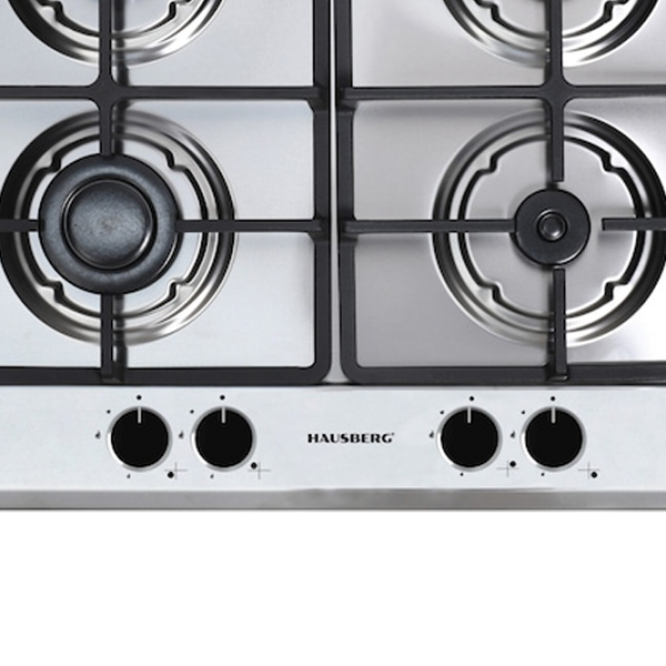 Plită încorporabilă pe gaz HAUSBERG HB-556IN Inox Inox, Gratare: Fontă photo 4
