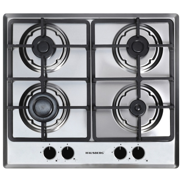 Plită încorporabilă pe gaz HAUSBERG HB-555IN Inox Inox, Gratare: Fontă photo 1