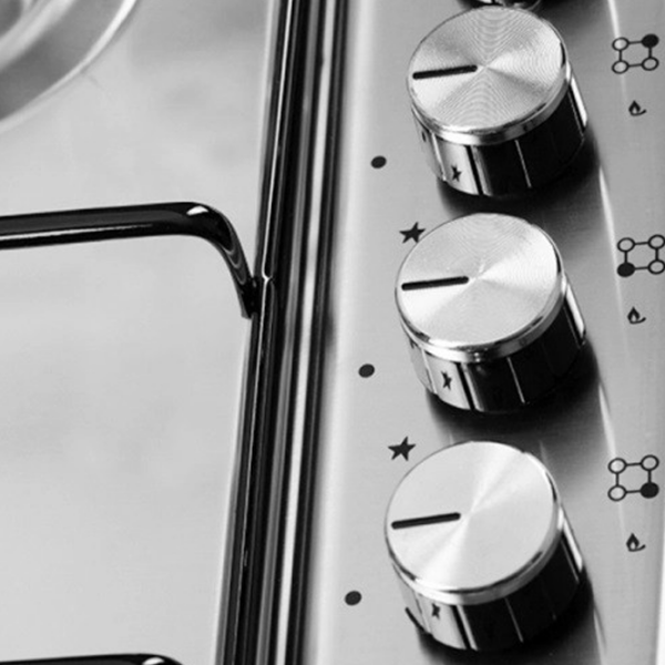 Plită încorporabilă pe gaz HAUSBERG HB-555IN Inox Inox, Gratare: Fontă photo 3