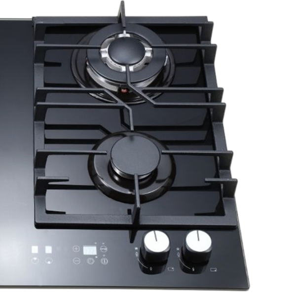 Plită încorporabilă pe gaz HAUSBERG HB-1539 Black Sticlă călită, Gratare: Fontă photo 3