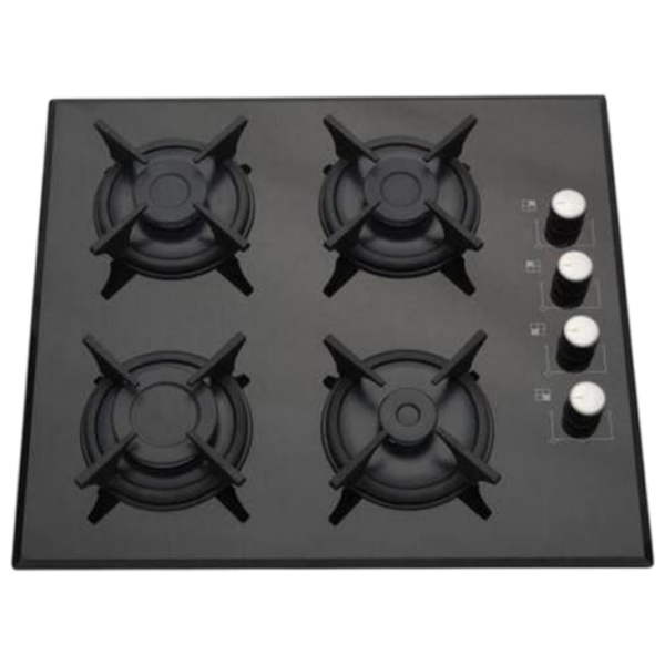 Plită încorporabilă pe gaz Lanova 116400B5C06 FFD Black Sticlă călită, Gratare: Fontă photo 1