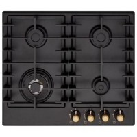 Plită încorporabilă pe gaz Lanova 136400RB5C2425 FFD WOK Black Inox, Gratare: Fontă