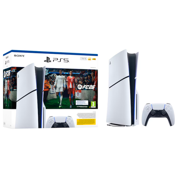 Consolă pentru jocuri Sony PlayStation 5 Slim Disc FC26 Bundle White SSD 1 TB, RAM 16 GB photo 2
