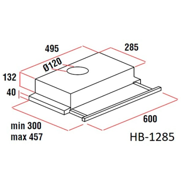 Hotă HAUSBERG HB-1285 Inox 60 cm, Recirculare, 420 m³/h photo 1