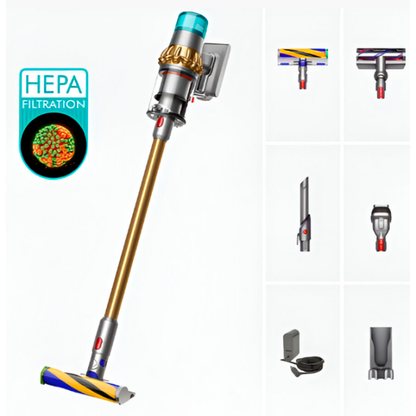 Aspirator vertical Dyson V15 Detect Absolute Gold 660 W | Uscată | Container | 0.76 l photo 10