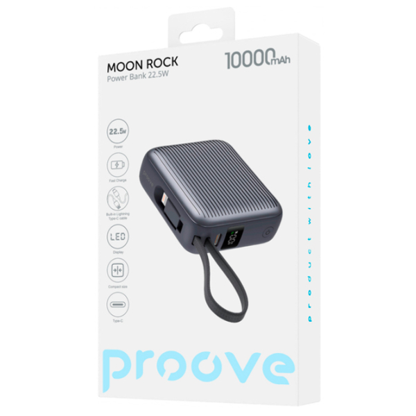 Power Bank 10000 мАч Proove Moon Rock (22.5 Вт) Серый  photo 6