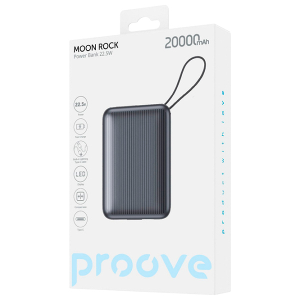 Power Bank 20000 мАч Proove Moon Rock (22.5 Вт) Серый  photo 5