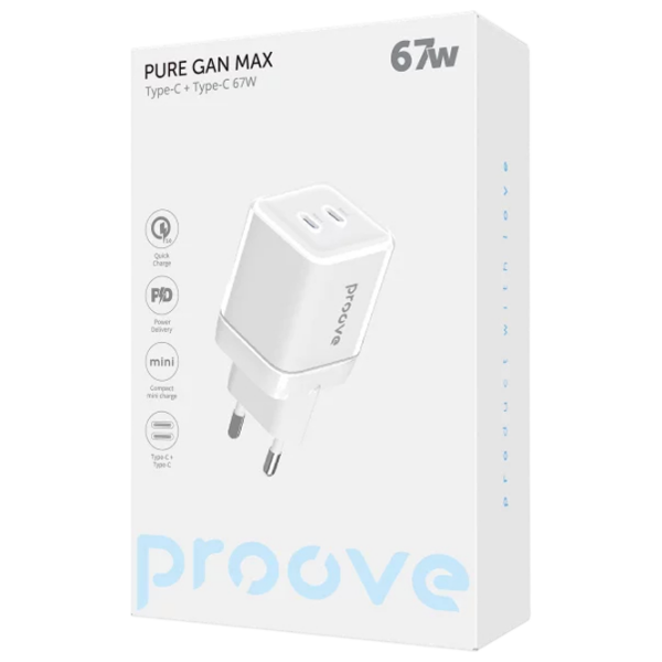 Сетевое зарядное устройство Proove Pure Max (67 Вт) Белый 3.35 A / Белый photo 3