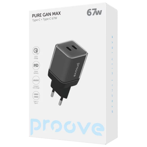 Сетевое зарядное устройство Proove Pure Max (67 Вт) Черный 3.35 A / Черный photo 3