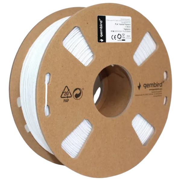 Филамент Gembird 3DP-PLA1.75-02-MAR Белый  photo 1