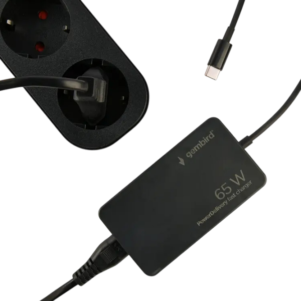 Încărcător de rețea Gembird NPA-AC-PDQC65-01 (65 W) Black 3.25 A / Black photo 2