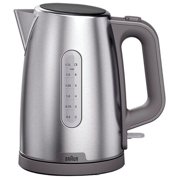 Электрочайник Braun WK1500GY Нержавеющая сталь 2200 Вт, 1.7л, Внутреннее покрытие: Нержавеющая сталь photo 1