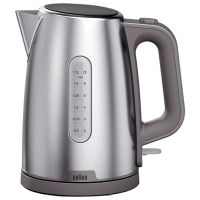 Электрочайник Braun WK1500GY Нержавеющая сталь 2200 Вт, 1.7л, Внутреннее покрытие: Нержавеющая сталь