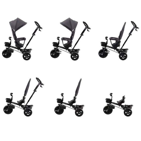 Triciclu KinderKraft Aveo Malachite Grey  Metal / Pentru copii photo 7