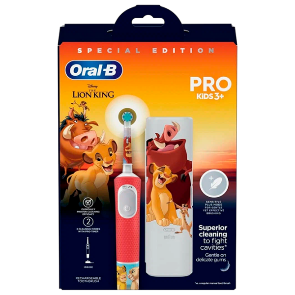 Periuță de dinți electrică Braun Vitality PRO Kids 3 Lion King White  photo 3